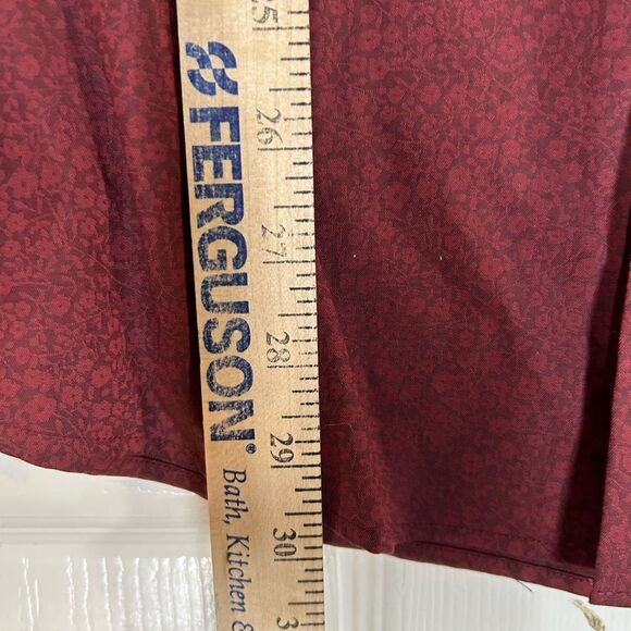 New Bar III Burgundy Red Button Down Long Sleeve Collared Dress Shirt L - Picture 9 of 10